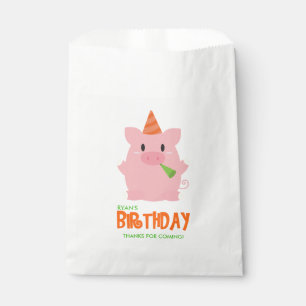 Bolsa De Papel Jugadora fiesta de cumpleaños de niños de cerdo
