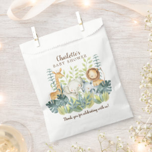 Bolsa De Papel Jungle Animals Baby Shower Favor Bags