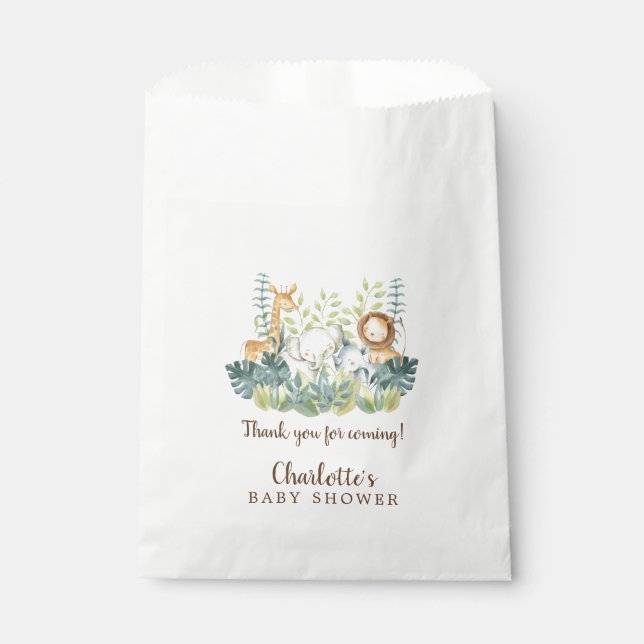 Bolsa De Papel Jungle Animals Baby Shower Favor Bags (Anverso)
