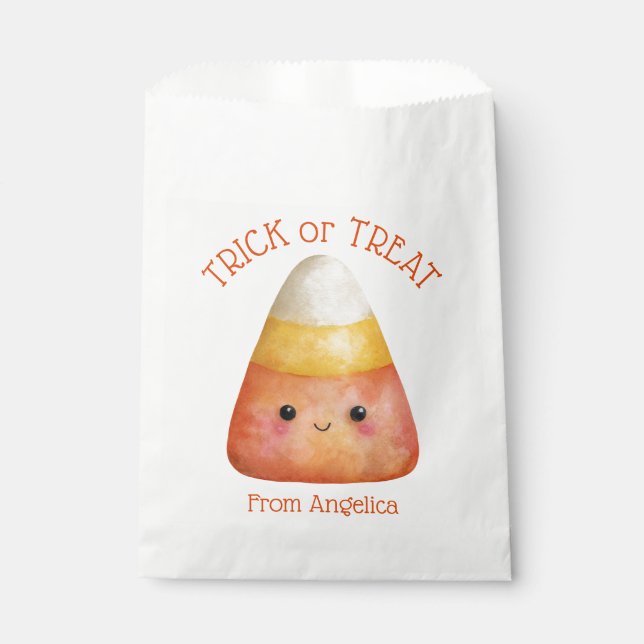 Bolsa De Papel Kawaii Cute Candy Corn Kids Halloween (Anverso)