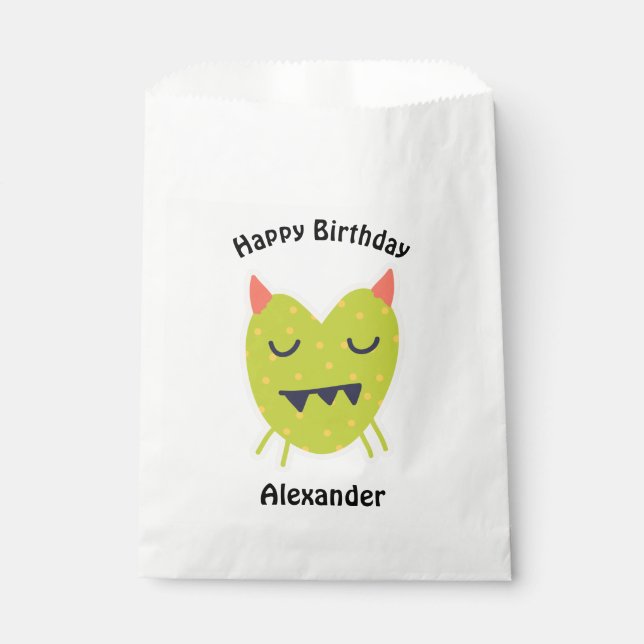 Bolsa De Papel Kawaii Monster Bag Favor del Cumpleaños (Anverso)