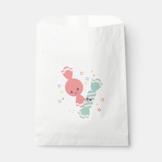 Bolsa De Papel Kawaii Sonriente Candy Favor Bag (Anverso)