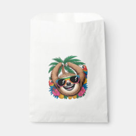 Bolsa De Papel Kawaii Tropical Sloth – Cute Summer Vibes Rainbow