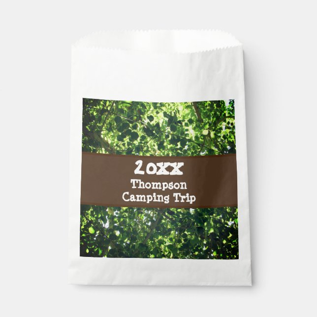 Bolsa De Papel Keepsake de la reunión de hoja verde de camping fa (Anverso)