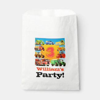 Bolsa De Papel Kids Custom Name Construction Truck Birthday Party
