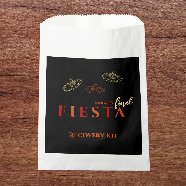 Bolsa De Papel Kit de recuperación final de Fiesta Bachelorette P (Final fiesta bachelorette party recovery kit mexican party sombrero)