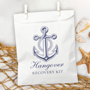 Bolsa De Papel Kit de resaca de Boda náutico Anclaje azul de la M