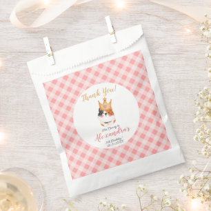 Bolsa De Papel Kitten Meow Chica de la Corona Rosa Kitty Cat Cump
