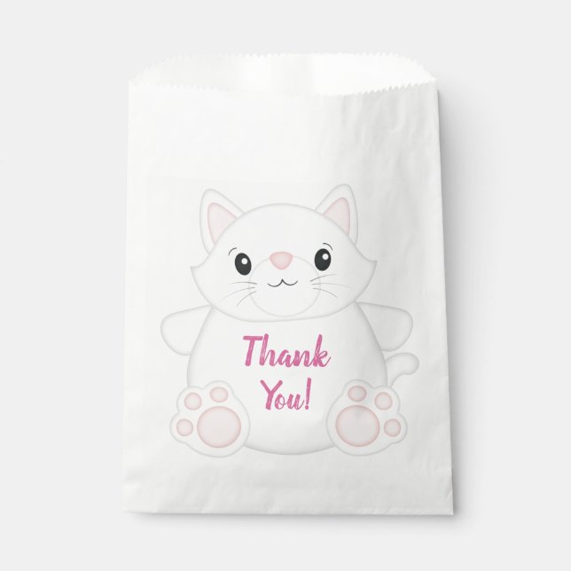 Bolsa De Papel Kitty Pink, fiesta de cumpleaños del gato (Anverso)