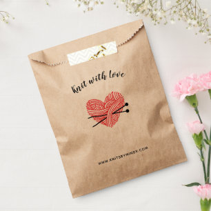 Bolsa De Papel Knit con amor Yarn Heart Crafts