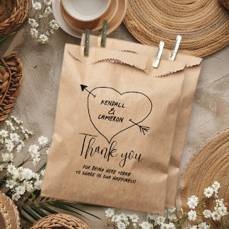 Bolsa De Papel Kraft Favor Bag Gracias Mensaje