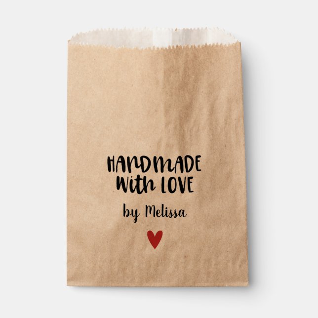 Bolsa De Papel Kraft hecho a mano con amor (Anverso)