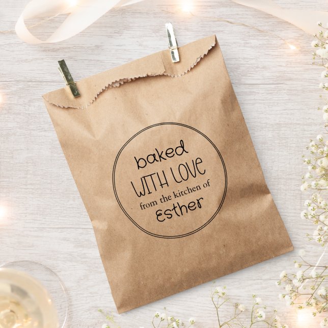 Bolsa De Papel Kraft Horneado con Amor (Cortado)