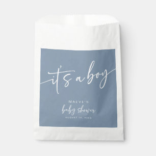 Bolsa De Papel La Baby Shower azul turbulenta favorece a las bols