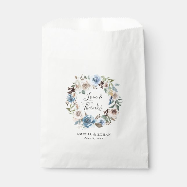 Bolsa De Papel La boda personalizada el | floreciente de la (Anverso)