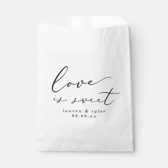 Bolsa De Papel La caligrafía moderna El amor es un dulce Boda (Anverso)