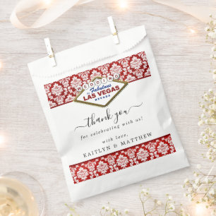 Bolsa De Papel La colección de Bodas Purpurinas Damask Las Vegas