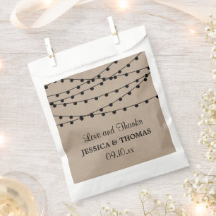 Bolsa De Papel La colección de Bodas Rustic Kraft Lights