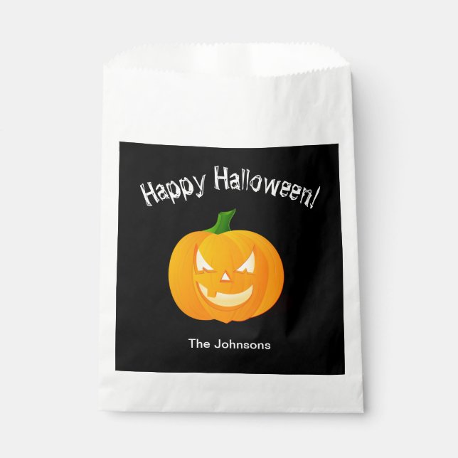 Bolsa De Papel La fiesta de calabaza Halloween favorece a las bol (Anverso)
