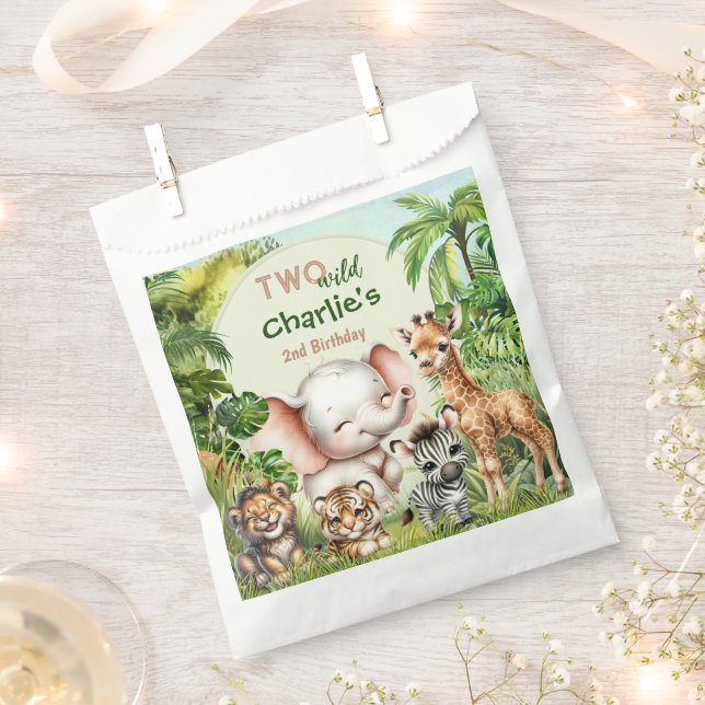 Bolsa De Papel La jungla de Safari aburre a los animales dos salv (Cortado)