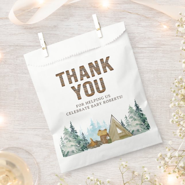 Bolsa De Papel La Madera Rusa Un Pequeño Camper Baby Shower (Cortado)