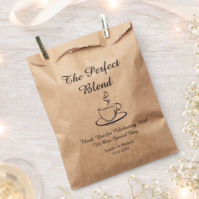 Bolsa De Papel la mezcla perfecta, boda gracias café (Cortado)