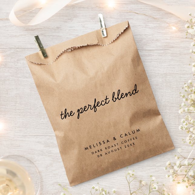 Bolsa De Papel La mezcla perfecta | Boda Rústico Coffee Lover (Cortado)