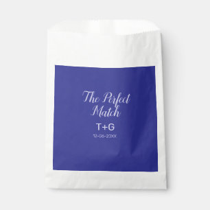 Bolsa De Papel La pareja perfecta azul real lujo añadir nombre de