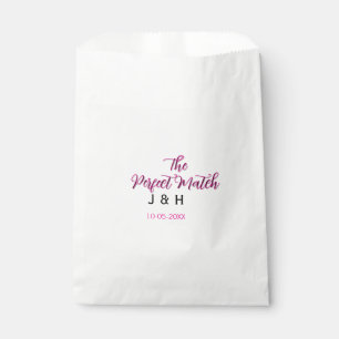 Bolsa De Papel La pareja perfecta rosa negro nombre fecha boda