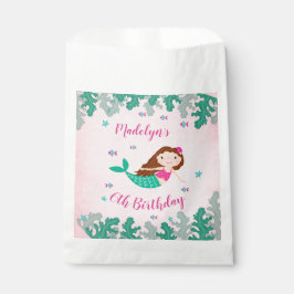 Bolsa De Papel La Sirenita Rosa Bajo El Mar Cumpleaños