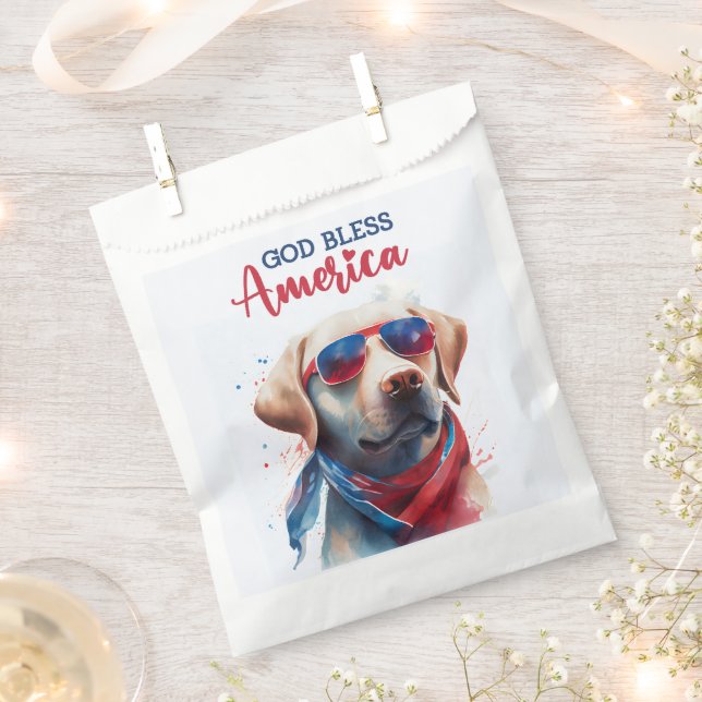 Bolsa De Papel Laboratorio de Perros Patriotas (Cortado)