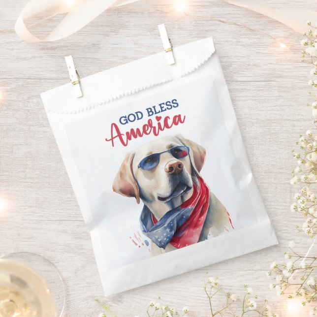 Bolsa De Papel Laboratorio de Perros Patrióticos (Cortado)