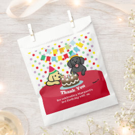 Bolsa De Papel Labrador negro y amarillo perros cumpleaños