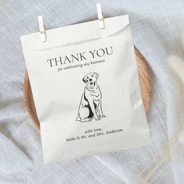 Bolsa De Papel Labrador Recuperador Perro Tratamiento Mascota Dib (Thank you Dog Treat Wedding Favor Labrador Retriever)