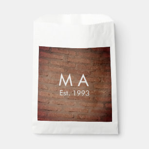 Bolsa De Papel Ladrillo marrón rústico piedra añadir nombre letra