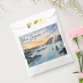 Bolsa De Papel Laguna Azul Islandia baño termal acuarela 