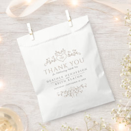 Bolsa De Papel Lámina de hojas de arte monograma de corazón tan b