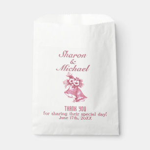 Bolsa De Papel Las campanas rosadas Bodas favorecen los nombres d