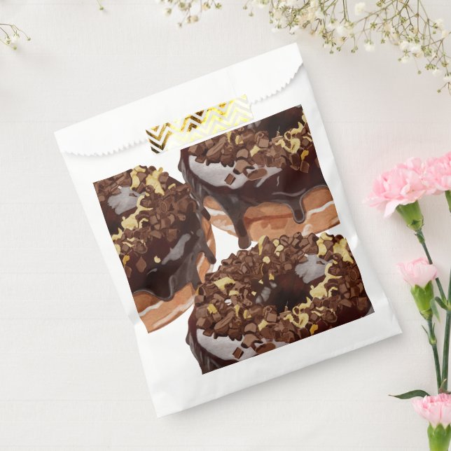 Bolsa De Papel Las donas de chocolate son deliciosas. (Sellado)