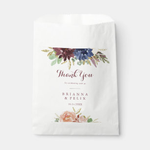 Bolsa De Papel Las hojas de oro rusas y la floral gracias Boda