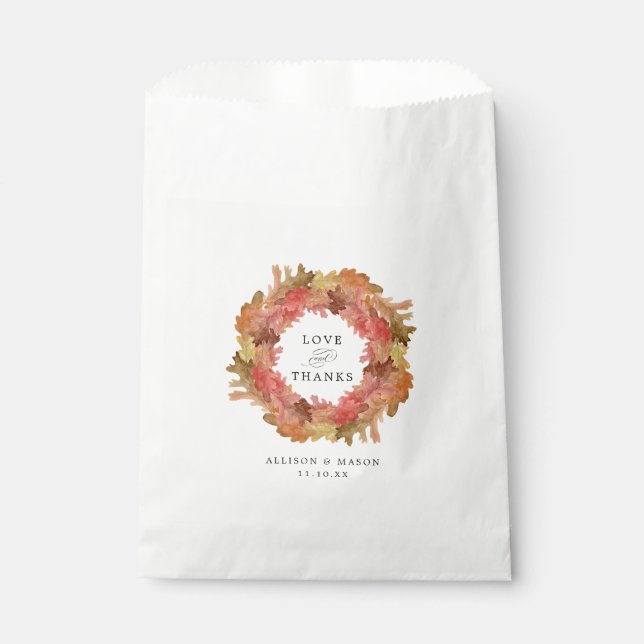 Bolsa De Papel Las hojas rusticas de otoño caen Boda de Wreath (Anverso)