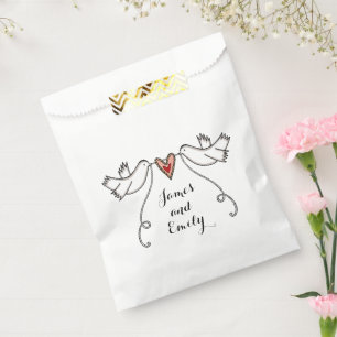 Bolsa De Papel Las palomas blancas personalizadas casan con las b