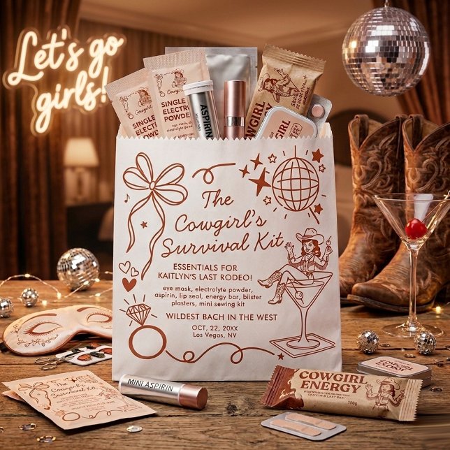 Bolsa De Papel Last Rodeo Bachelorette Party Survival Kit (Subido por el creador)
