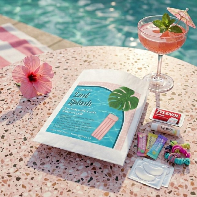 Bolsa De Papel Last Splash Bachelorette Weekend Recovery Kit (Subido por el creador)