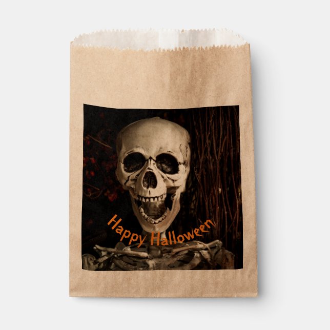 Bolsa De Papel Laughing Skeleton Halloween (Anverso)