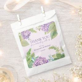 Bolsa De Papel Lavanda de color de agua Hydrangea Boda Gracias