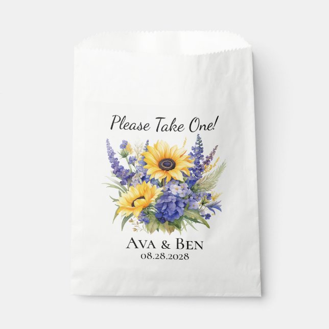 Bolsa De Papel Lavanda morada con Boda de girasoles (Anverso)