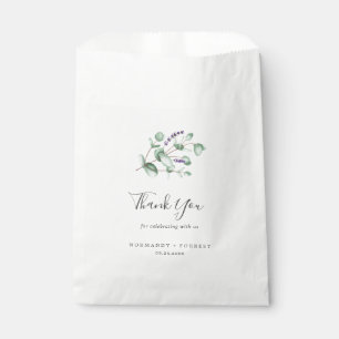 Bolsa De Papel Lavanda rústica y eucalipto Gracias Boda