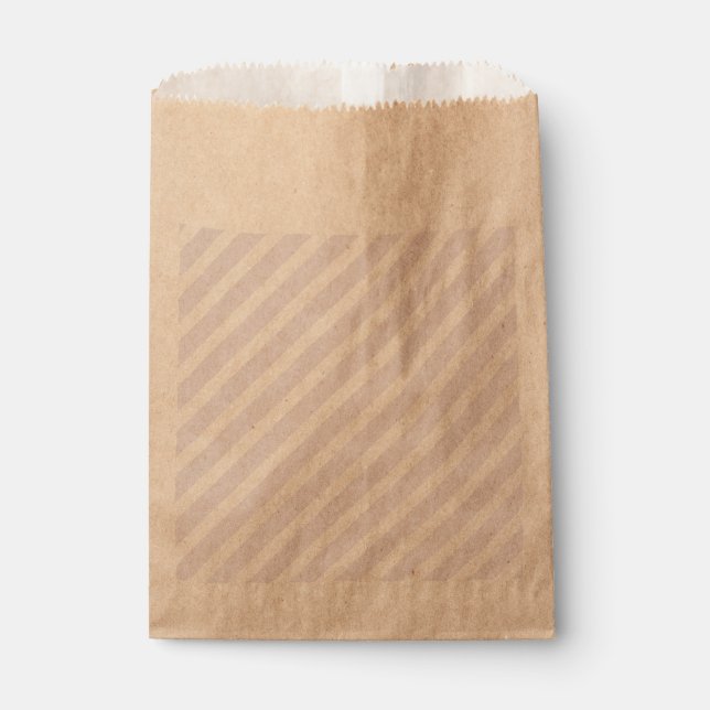 Bolsa De Papel Lavanda y patrón diagonal blanco a rayas (Anverso)