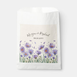 Bolsa De Papel Lavender Bloom Watercolor Boda de flores silvestre